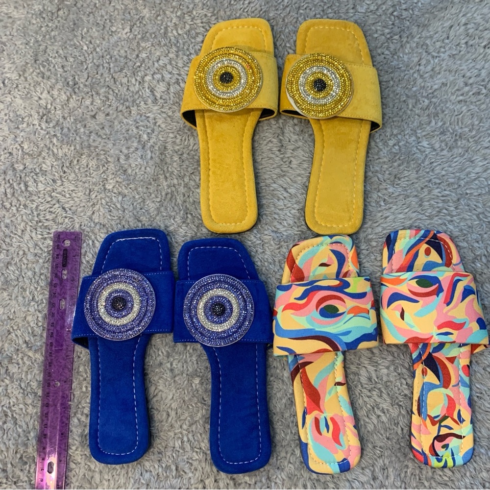 Girls Colorful Slide Sandals Set - Picture 5 of 13